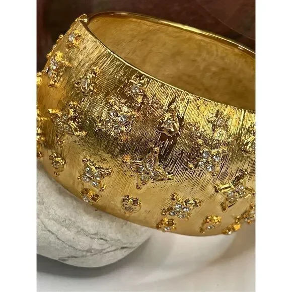 Gold & Crystal Bracelet Kenneth Jay Lane Hearts & Stars